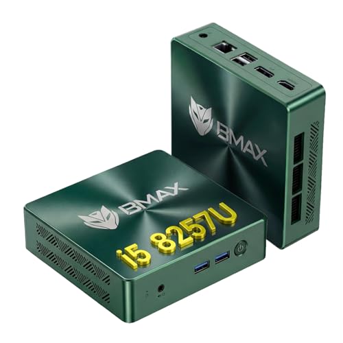 BMAX B6Turbo Mini PC Win 11 Pro, Intel Core i5-8257U(jusqu'à 3,9 GHz), 16Go DDR4, 512Go M.2 NVMe SSD, Mini Ordinateur de Bureau, Double écran/HDMI/DP/WiFi 6/BT 5.2,...