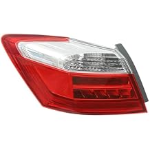 LOYALHEARTDY For 2013 2014 2015Honda Accord Sedan EX-L/Touring LED Outer Tail Light Assembly, Driver Left Side Tail Lamp Light Brake Light w/Bulbs 33500T2AA12, 33550T2AA12