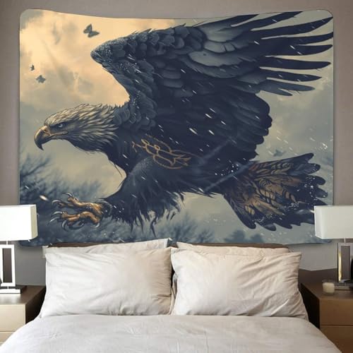 Couverture murale aigle 3D en polyester doux pour deco de chambre