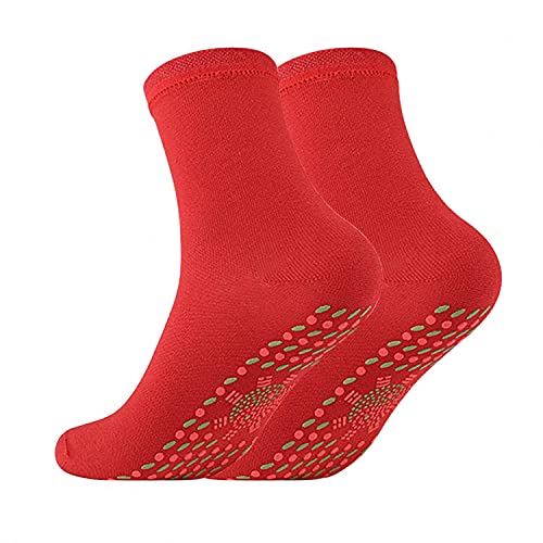 2pc Chaussettes Chauffantes De RandonnéE, Chaussettes Auto-Chauffantes, Chaussettes MagnéTiques,Massage Confortable Et Respirant Chaussettes Chaudes Anti-Gel Pour Les Pieds Ski En Plein Air Camping Cover