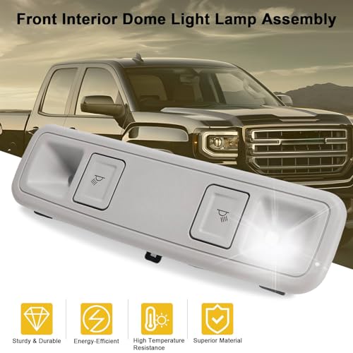 84398398 Front Interior Dome Light Lamp Assembly Fit for Chevrolet/GMC,Gray | for Silverado/Sierra 1500/2500/3500 2014-2019,for Cadillac Escalade/Yukon XL/Suburban/Tahoe/Volt 2015-2020,Replace#84407747 — view 6