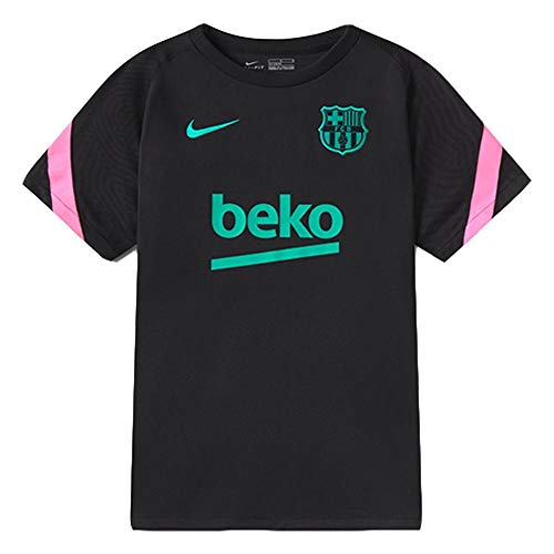 Nike 2020-2021 Barcelona CL Training Football Soccer T-Shirt Jersey (Black) - Kids