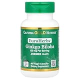 California Gold Nutrition EuroHerbs™, Ginkgo Biloba Extract, Euromed Quality, 120 mg, 60 Veggie Capsules