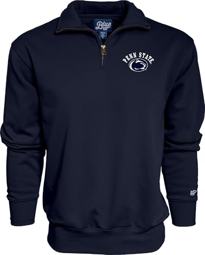 Blue 84 Standard NCAA Officially Licensed Quarter Zip Sweatshirt Left Chest Logo Team Color
