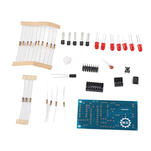 Qcwwy Kit de Dados Electrónicos, Juego de Dados LED de 4,5 V-5 V para Simulación de Juegos, Cuenta con Componentes Electrónicos de Circuito NE555 y CD4017