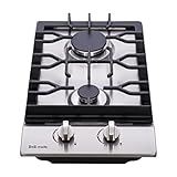 12" Gas Cooktop Dual Fuel 2 Sealed Burners Stainless Steel Drop-In Gas Stove DM223-SA01BZ Gas Hob