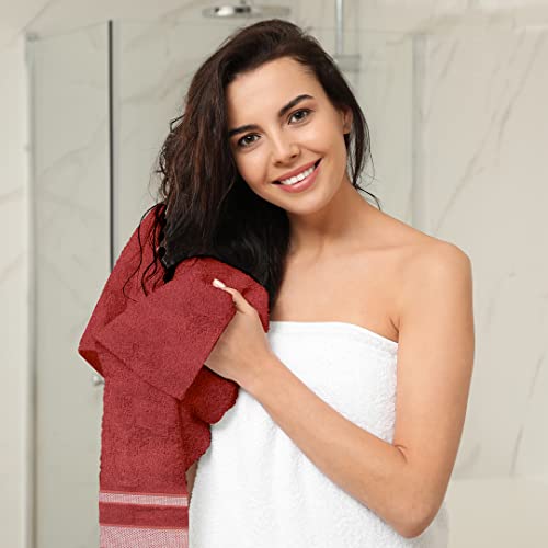 Image of Zero Twist Bamboo Towels for Bath | Ultra Soft, Highly Absorbent, Quick Dry, Anti Bacterial Bamboo Bath Towel for Men & Women || 450 GSM, 29 x 59 Inches (1, Rust)