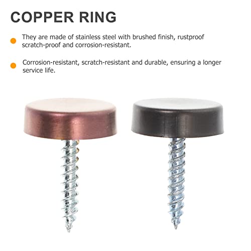 Tornillos únicos plateados con tapas decorativas de acero inoxidable para espejos miniatura 4