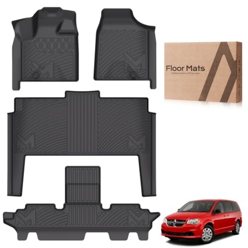 TPE Automotive Floor Mats Custom for 2011-2021 Dodge Grand Caravan 7 Seats