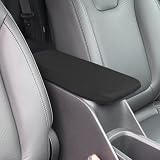 YOFAMO for 2020-2024 Buick Encore GX Accessories Car Armrest Cover Waterproof Center Console Pad Scratch Resistance Box Cover Leather Protector Pad(Black + Black Stitches)
