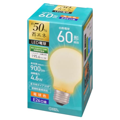 �I�[��(OHM) �ȃG�lLED�d�� E26 60�`���� �d���F�b�I�[���d�@ LDA5L-G C5 06-5733