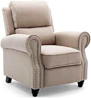 More4Homes DUXFORD FABRIC PUSHBACK RECLINER ARMCHAIR SOFA OCCASIONAL CHAIR CINEMA (Beige)