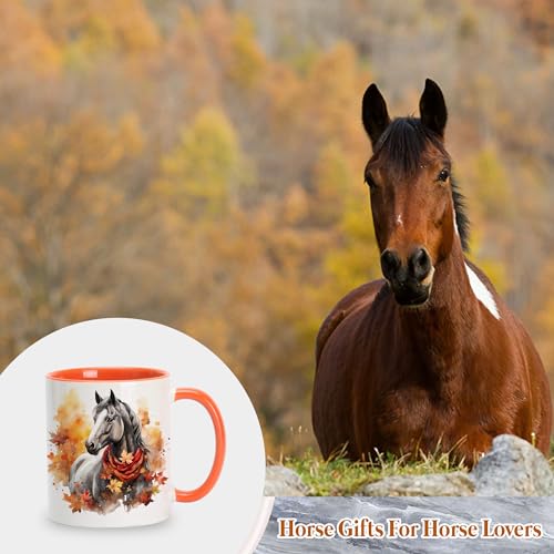 Taza de Cerámica 11oz con Diseño de Caballo para Otoño miniatura 5
