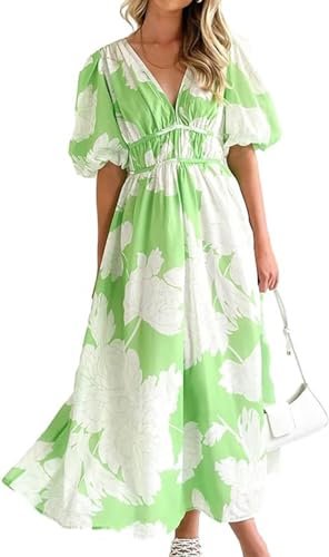 Robe longue pour femme à manches longues imprimé floral bohème chic