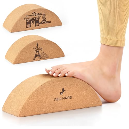 2 Pack Cork Yoga Blocks, Half Moon Cork Foot &