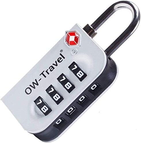 OW-Travel Luggage Locks TSA Approved (2 Pack Orange) 4 Digit Suitcase Padlocks. TSA Locks Approved Security Backpack Padlock Suitcase, Case Locks, Combination Lock Luggage Bag lock, Gym Locker Padlock