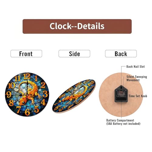 Reloj de pared redondo de madera de 10 pulgadas miniatura 5