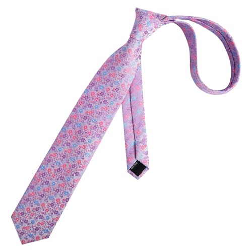 Image of Alizeal Mens 3.15inches Exquisite Floral Tie with Small Flower Printed Pocket Square