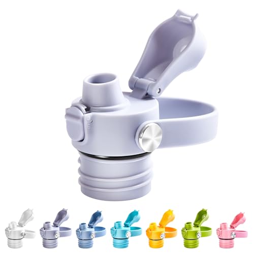 XACIOA Flip Lid for Hydroflask Standard Mouth, Replacement for Hydro Flask Lid, Spout Cap for Narrow Mouth Water Bottle for Simple Modern Iron Flask Accessories, BPA Free, Haze Blue