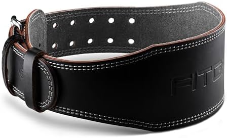 Fitgriff® Cinturon Lumbar Gimnasio (100% Cuero) para Hombre y Mujer - Cinturón Gym para Halterofilia, Fitness, Levantamiento de Pesas - Accesorios para Weightlifting