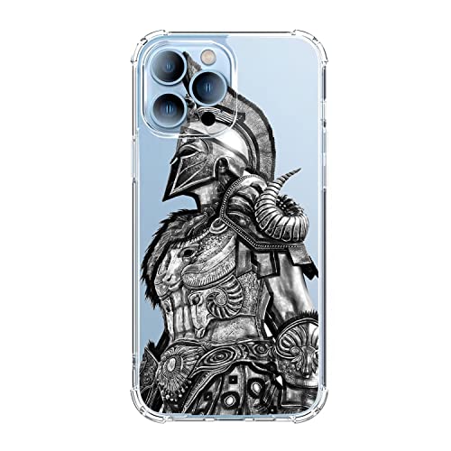 Seconddog Cool Warrior Spartan Helmet Sparta Soldiers Gladiator Phone Case Compatible For Iphone 13 Clear Transparent Trendy Iphone Case #TOP20