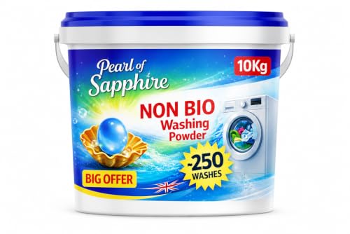 Image of Non-Bio washing Powder Family pack 10 Kg box – Powerful stain removal, Deep Clean, Fresh Linen Scent and Gentle on Skin - 250 Washes Made in UK Laundry Detergent (10Kg Box)