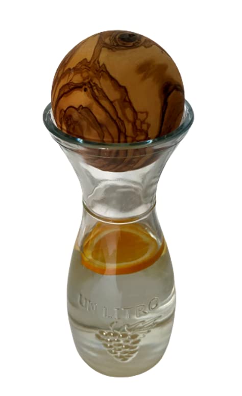 D.O.M. Olive Wood Spherical Lock for Carafes or Glasses Diameter 8 cm