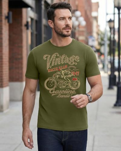 Aiyino Vintage Slim Fit Motorcycle Tee