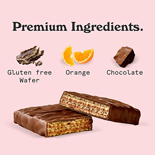 Image of N!CK'S Protein Wafer Bar Orange | 25% Protein (10g) 203 Calories | Low Carb Cookie Bar Snack with No Added Sugar, Gluten Free (24 bars x 40g)