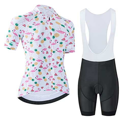WGG Frau Fahrradanzüge Radtrikot MTB Kurzarm Radtrikot 9D-Gel-Pad Schnelltrocknend Atmungsaktiv Mit 3 Taschen (Farbe : D, Größe : S) Cover