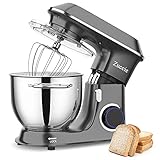 Zuccie Stand Mixer, 8.5QT. 660W 10-Speed Tilt-Head Electric Kitchen Mixer with Dishwasher-Safe Dough Hooks, Flat Beaters, Wire Whip & Pouring Shield Attachments for Most Home Cooks, SM-1552X, Gray