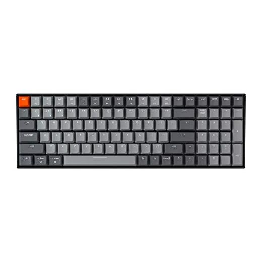 Keychron K4 96% Layout Hot-Swappable Mechanical Keyboard, Gateron G Pro Red Switch White LED Backlit Wireless Bluetooth 5.1/Wired USB 100-Key Computer Gaming Keyboard for Mac Windows-Version 2