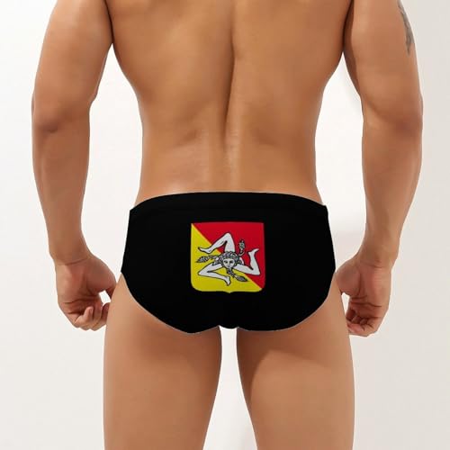 Coat of Arms of Sicilian Mens Swim Briefs Quick Dry Triangle Trunks Swimsuit Swimming Bikini Swimwear2
