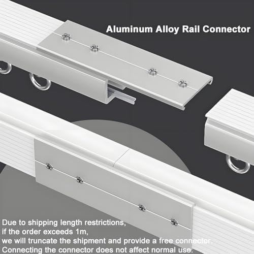 Ceiling Mount Curtain Rod 1.64ft-19.7ft, Room Divider Curtain Track, Aluminum Alloy Curtain Rail Wall Mount, Silent Sliding Curtain Track with Clips(460cm(15.1ft))