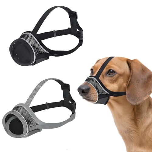 2 Stücke Maulkorb für Hunde, Verhindert Beißen Atmungsaktiv Und Leicht für Spaziergänge und Training...