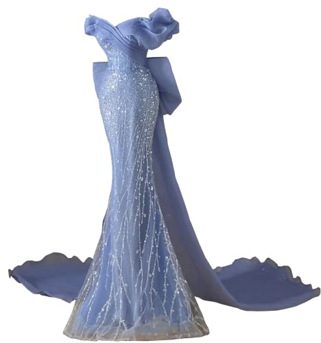 Big Bow Train Lace Beading Mermaid Prom Evening Pageant Party Dress Gala Sweet 16 Girls' Gown