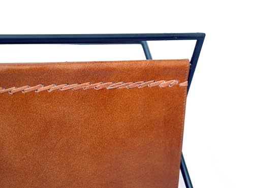 Vishwa Cuero Art MR-01 Folding Leather Magazine Rack Brown Leather Magazine And Paper Holder News Paper Holder thumb #6