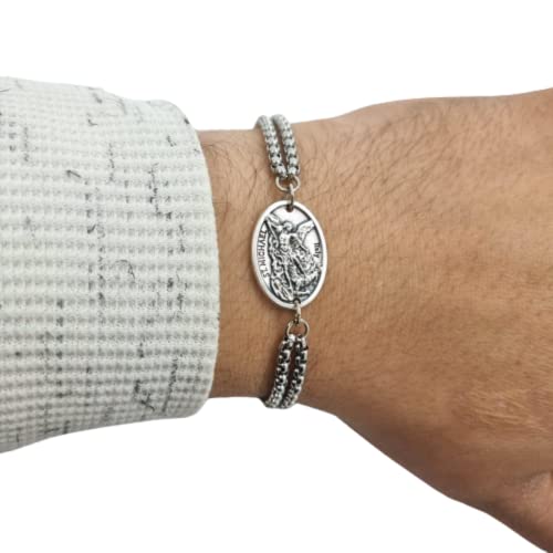 Stainless Steel Chain Catholic Medal Bracelet - Choose Your Saint - Religious Jewelry Gift For Men Women Kids #TOP5