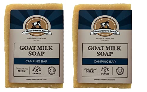 Honey Sweetie Acres Essential Oil Goat Milk Natural CAMPING Bar Soap - Formulated specifically with a powerhouse of four essential oils (Pack of 2)
