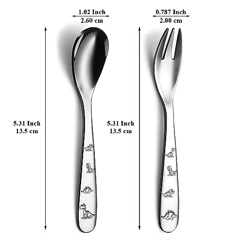 Evanda Toddler Cutlery Set 6 Pcs, Stainless Steel Kids Cutlery Set, Include Forks and Spoons - Image 2