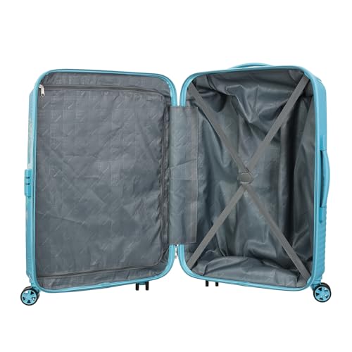 Image of Kamiliant by American Tourister ATHER|Printed Check-In Trolley Bag Medium Size (68 cms) for Travel| Hard Case Polypropylene (PP) Suitcase|360 8-Wheel Spinner Luggage Trolley|Combination Lock|Sea Blue