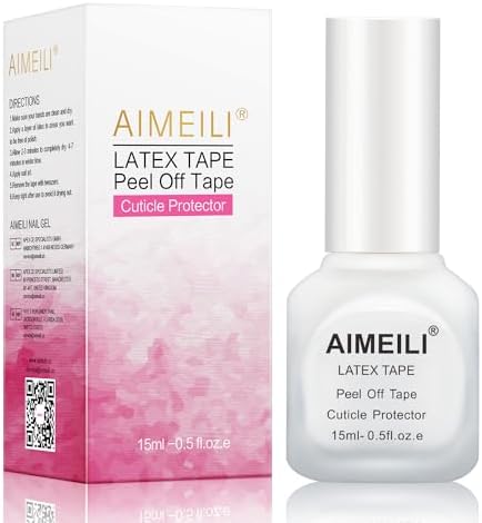 AIMEILI Latex Tape Skin Protector for Nail Art 15ml, Peel off Cuticle Guard for Stamping Nail Polish Barrier Manicure Cuticle for Women