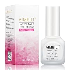 AIMEILI Latex Peel Off Tape Nagellack Korrektor Hautschutz Fingerschutz für Nail Art Palisade Geruchlos Weiß 15ml