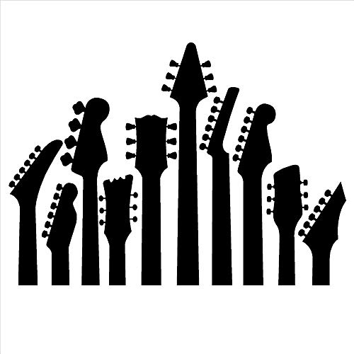 Guitar Wall Decal Sticker Rock Music Art Home Decor Vinyl Wall Mural Home Music Art Decoration Wall Stickers Ay0223 (Black, 57X80Cm) #TOP2