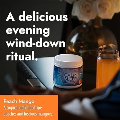 Zipfizz Nightly Calm & Sleep Supplement Powder, Peach Mango, 12.3 oz (30-60 Servings) | Natural Sleep Aid For Kids & Adults | Contains Magnesium, Melatonin, L-Theanine | Relaxation & Mood Enhancement