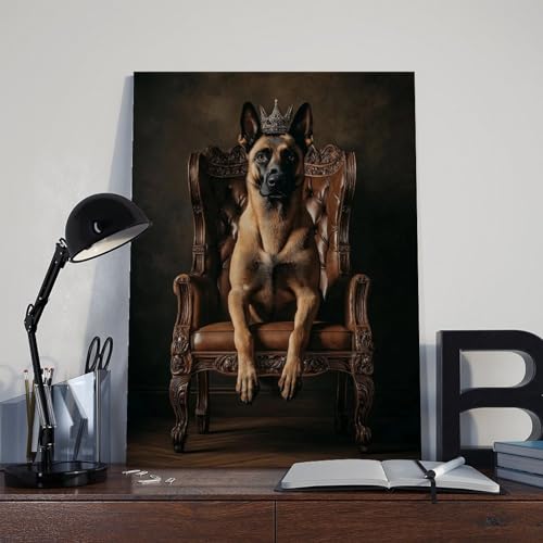 Malinois Royal Dog Poster Leinwand Poster Schlafzimmer Dekor Landschaft Büro Zimmer Dekor Geschenk 50 x 75 cm