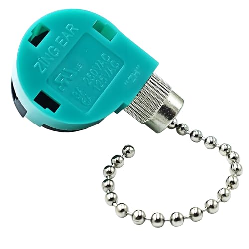 Image of Ceiling Fan Switch 3 Speed 4 Wire Zing Ear ZE 268S6 Pull Chain Switch Control Replacement for 3 Speed Control Switch Ceiling Fans, Wall Lamps, Cabinet Light,Nickel