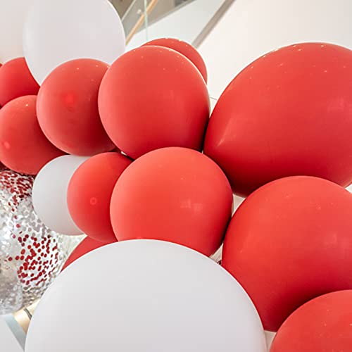 Image of Voircoloria 105pcs Red Balloons 12inch Party Latex Balloons for Valentine's Day Birthday Christmas Baby Shower Wedding Anniversary Party Decorations