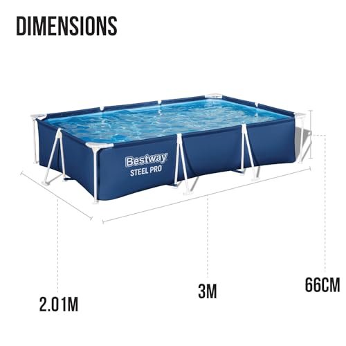Bestway 56404-5 Piscina Fuori Terra Steel Pro Rettangolare da 300x201x66 cm - 6