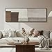 Framed Neutral Narrow Abstract Wall Art for Bedroom, Large Long Minimalist Horizontal Canvas Artwork for Walls, Modern Beige and Brown Picture Print for Living Room Over Bed Wall Art Decor, 20x60 Inch